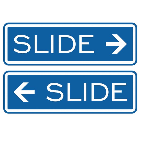 Classic Slide Door Sign - Blue - Medium
