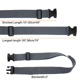 HARFINGTON 4pcs Luggage Straps Adjustable Buckle Luggage Connector Straps Nylon Suitcase Belt Strap Luggage Connect Attachment Accessories for Luggage Wraps Suitcases and Bags, Grey