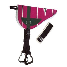 Equitem Bareback Pad with Black Wears and Fleece Bottom with Stirrups and 27" Girth (Pink)