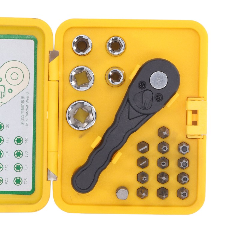 20Pcs Socket Wrench Screwdriver Set Ratchet Bit Tool Box Multifunctional