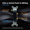 ELEGRP Single Pole Toggle Light Switch with Plate, 15 Amp,