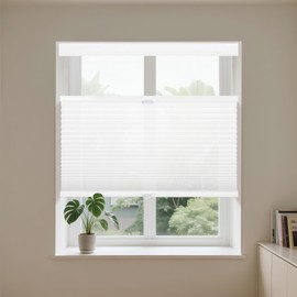 Allesin Top Down Bottom Up Cellular Shades,Blackout Blinds Noise Reduction, Cordless Cellular Shades Room Darkening Honeycomb Blinds, Light Filtering (White,35"x64")
