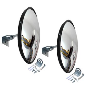 LH-GUARD 18" Convex Mirror, 2 Pack Security Mirror for Garage, Warehouse, Blind Spot, Office and Traffic Security, Safety Mirror Indoor Outdoor