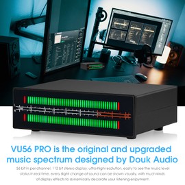 Douk Audio VU56 PRO MIC & Analog Sound Level Meter, LED Music Spectrum Visualizer, Audio Splitter with Remote Control