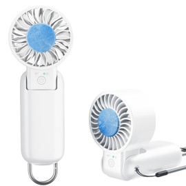 Handy Fan with Cooling Plate (2025 Innovation, 5 Way, Large Airflow), Handheld Fan, Silent, Small, Handy Fan, 5-Way (Handheld, Neck Mount, Tabletop, Cooling Cooling Function, Carabiner), 5 Levels of