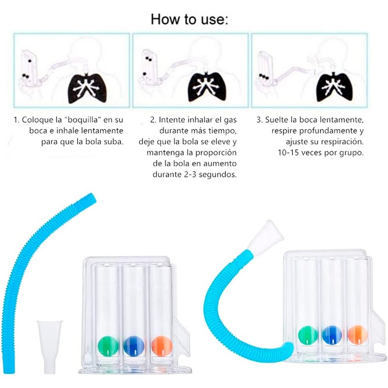 SEVEN MINE | Inspirometro Incentivo de 3 Bolas (Inhalación) |