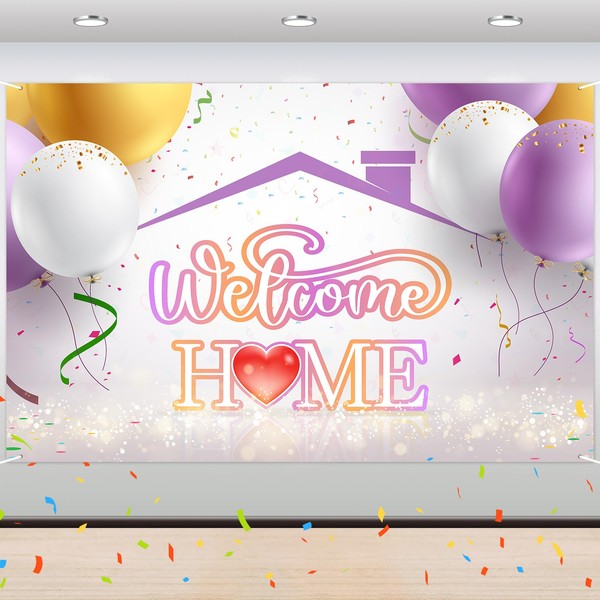 Welcome Home Backdrop Banner - Home Sweet Home Sign -