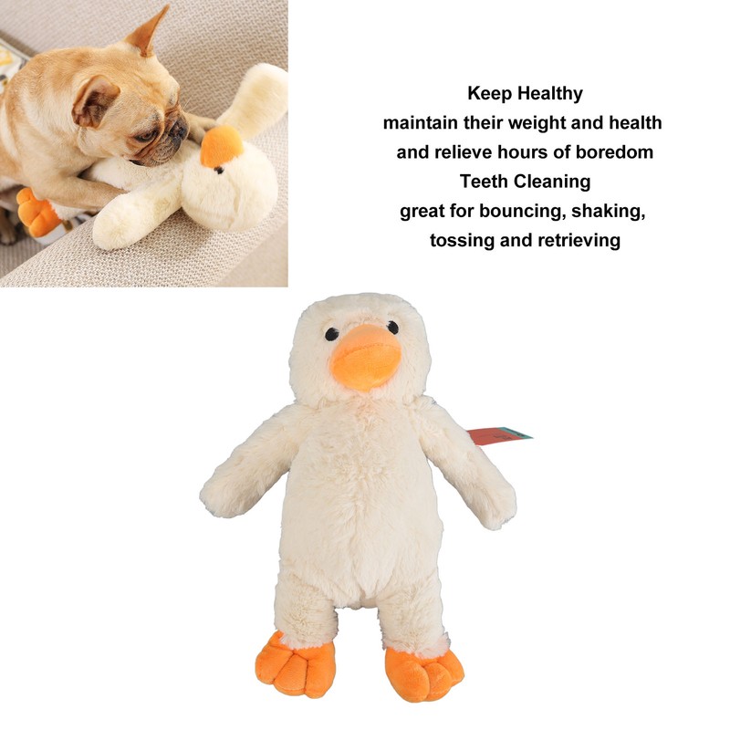 Dog Plush Duckling Sounding Toy Soft Teeth Cleaning Keep Healthy