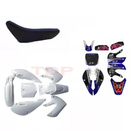Unbranded Plastics Fender Decal Graphics Kit + Seat for Kawasaki KLX110 KX65 RM65 Pit Bike