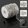 YOUBEIYEE 32.8 Feet Aluminum Flat Oval Silver Chains for Jewelry