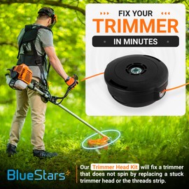 BlueStars 966674401 T25 Tap Trimmer Advance Head - for Husqvarna 124L 125L 128L 128LD 128R 128RJ 223L 122L 125C 125L 125LDX 128R 128RJ 223L 223R 322C 323C 325C 325CX 326CX Weed Eater Brushucutters