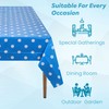 1 Piece Blue Polka Dot Tablecloth, Disposable Plastic Tablecloth, Waterproof,