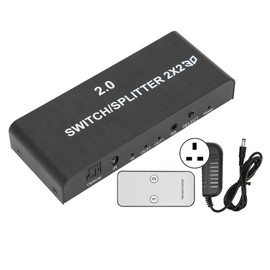 2x2 HD Multimedia Interface Splitter 4K 60Hz 2 In 2 Out Video Switcher for Signal Transmission 100‑240VUK Plug