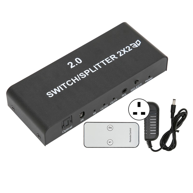 2x2 HD Multimedia Interface Splitter 4K 60Hz 2 In 2