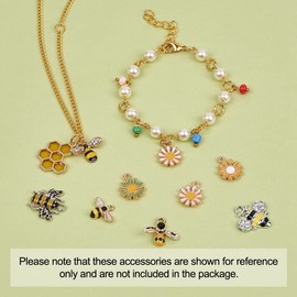 KISSITTY 28pcs/box Enamel Bee Charm Pendants Daisy Flower Dangle Charm for Earrings Necklace Bracelet Jewelry Making and Crafting