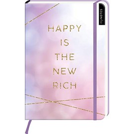 myNOTES Notizbuch A5: Happy is the new rich: Notebook medium, gepunktet | Für mehr Glück im Leben: Ideal als Bullet Journal oder Tagebuch
