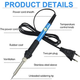 QOOWFEANIG Wood Burning Kit 35Pcs Pyrography Wood Pyrography Pen 60W Adjustable Temperature Pyrography Kit Soldering Iron Wood Tool DIY Unfinished Wood Various Wooden Kits Carving/Embossing/Soldering