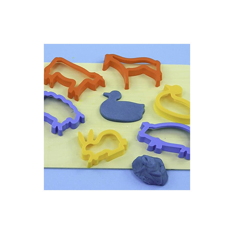 Strong Plastic Cookie/Dough Cutters - Pack of 6 Animal Shapes
