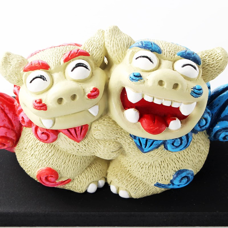 Fukufuku Hugshisa Protection Evil Protection Good Luck Figurine Okinawa Souvenir