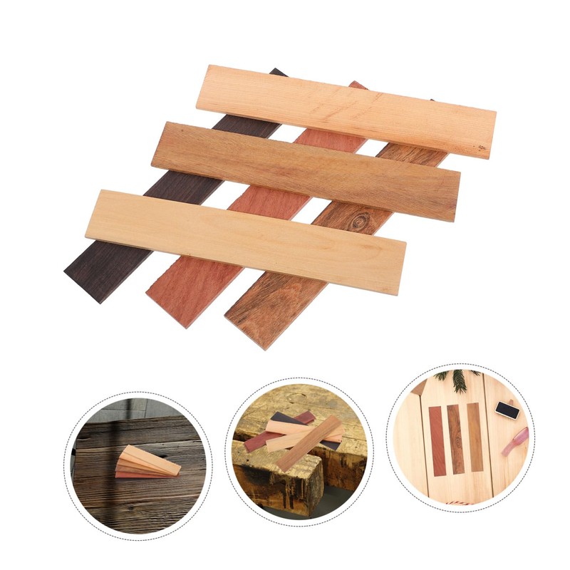 DOITOOL 6pcs Replacement Wood Panels Textured Wooden Slats for Garden