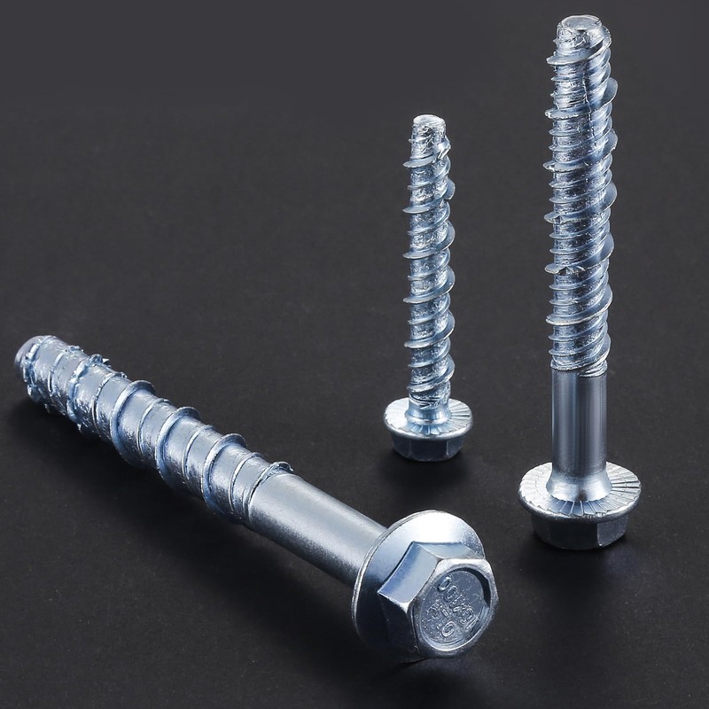 Wensilon 3/8" x 3" Zinc Plated Large Diameter Concrete Screw