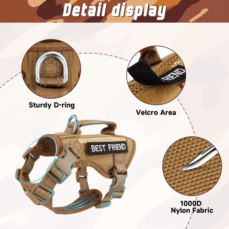 SALFSE Large Tactical Cat Harness Leash, Air Mesh Adult Cat