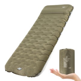 NIKYPJ Self-Inflating Sleeping Mat, Requires Foot Inflation, 12 cm Air Mattress, Camping, Inflatable Sleeping Mat, Ultralight Waterproof with Cushion for Hiking, Outdoor, Camping, Travel
