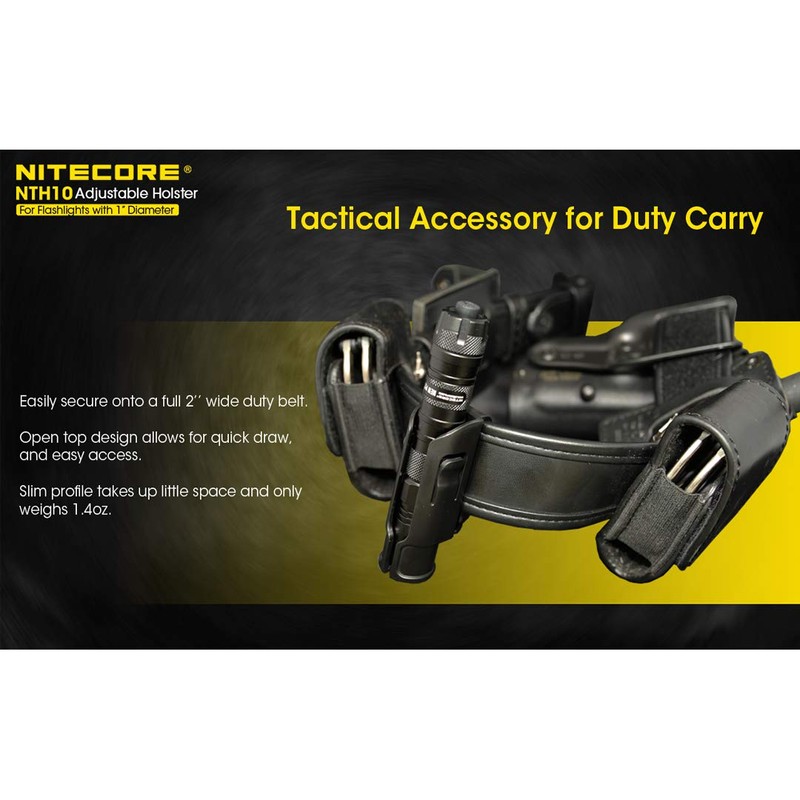 NITECORE NTH10 Adjustable Hard Holster for Flashlights with 1 inch