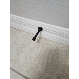 Rocky Mountain Goods Spring Door Stops – Black Matte Finish, Pack of 5 – 3-1/8” Steel Door Stopper with Rubber Tip – Wall Protector for Baseboards and Doors – Easy Install Black Bumper Stops