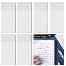 AAGWW 300 Pcs Transparent Sticky Notes, Writing Title, Transparent Sheet, Sticky Notes, For Textbooks, Indexes, Reusable, Clean Removal, Material Annotations, Memo Summary (White 3.0 x 1.0 inches (75