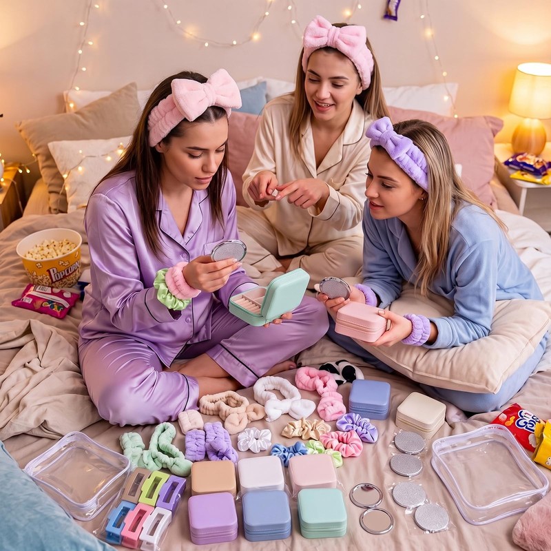 48 Pcs Girls Sleepover Party Kit, Spa Party Favors Set,