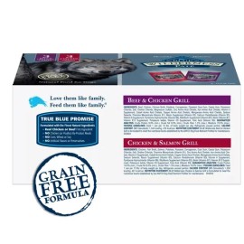 Blue Buffalo Wild Beef Chicken Salmon Grill Variety Pack Dry Dog Food 12.5oz/6ct