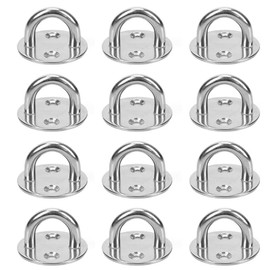 Kellegour Pack of 15 Stainless Steel Eye Plates, M5 Stainless Steel Cover Plate, 304 Eye Plate Hooks Holds, for Hanging Items, Cover Plates, Round