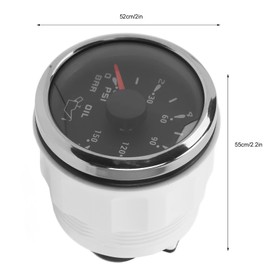 Fuel Pressure Gauge, Oil Pressure Gauge Hands 52 mm/2.0 Inch 10-184Ω Colourful Backlight Adjustable Universal for Cars Boats (Black) Oil Pressure Gauge