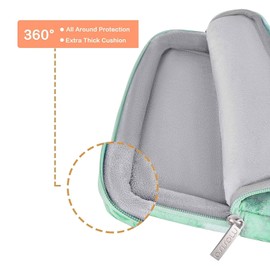 MOSISO 360 Protective Laptop Sleeve Compatible with MacBook Air 13 inch M2 A2681 M1 A2337 A2179 A1932 / Pro 13 M2 M1 A2338 A2251 A2289 A2159 A1989 A1706 A1708, Watercolor Marble Bag with Belt, Green