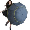 Extra Oversize Large Compact Umbrella Double Canopy Vented Windproof Waterproof
