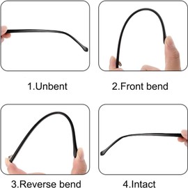 GMHLLES Spectacle Arms Replacement,Universal Eyeglass Legs,7mm×14cm with Ear Hook Grip Retainer and Cleaning Cloth,Easy to Replace,Unisex (Black)