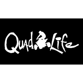 Quad Life NOK Decal Vinyl Sticker |Cars Trucks Vans Walls Laptop| White |7.5 x 2.5 in|NOK2268