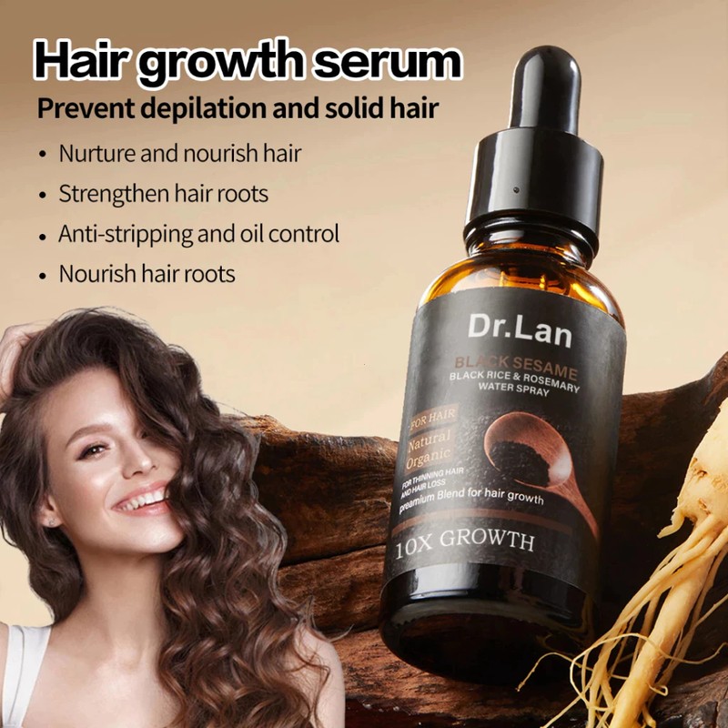 Ready Stock Dr.Lan Black Sesame Hair Growth Serum 30ml Natural