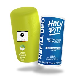 HOLY PIT! HOLY PIT - Deo-Stick [100% aluminiumfrei] | Nachfüllbares Deo bekannt aus dem TV | Unisex Deo Herren Deo Damen | Vegan | STARTERPACK (KÜHLE FRISCHE)