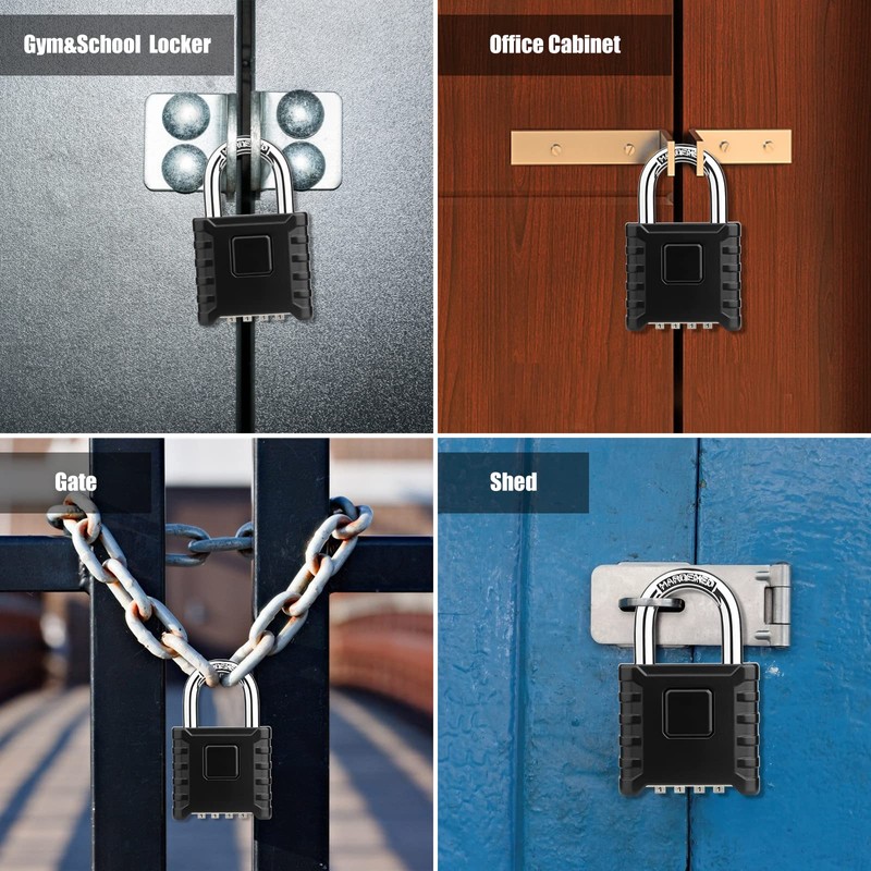 Diyife Heavy Duty Combination Padlock, Large Outdoor Padlock [One-Touch Unlocking]