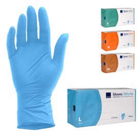 ABENA Nitrile Disposable Gloves, Pack of 200 (Size L), Food-Safe, Tear-Resistant, Latex-Free, Powder-Free, Hygienic Gloves, Suitable for Cleaning Work, Beauty Salon, Tattoo and Home