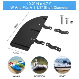 AshKiz Clamp On Boat Rudder, Boat Rudder Kit, Trolling Motor Accessories, Boat Rudder, Fits Most 24-55 Thrust Trolling Motors, Boat Rudder for Pontoon Fishing Kayak Canoe Jon Boat