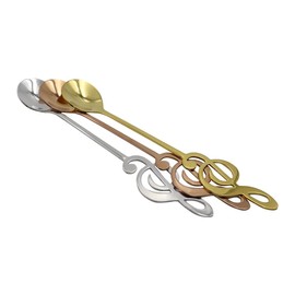 Nicear Set of 6 Coffee Spoons, Stainless Steel Coffee Teaspoon, Musical Note Dessert C Mixing Spoon