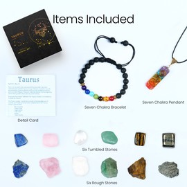 Taurus Zodiac - Crystals and Healing Stones - Astrology Gifts for Women - Chakra Stones - Zodiac Gifts - Crystals for Witchcraft - Crystal Box - Healing Crystals - Metaphysical Gifts