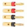 Preffair 4pcs Speaker Banana Plugs 24K Gold Plated Dual Screws