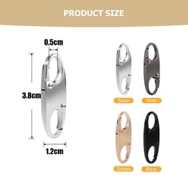 QZKJQDD 8 PCS Zipper Lock Clips, Zipper Clips Anti Theft Deterrent, Dual Opening Snap S Hooks Zipper Pull Replacement for Camping Traveling Handbags Backpacks Locks (Black, Silver, Gold, Gunmetal)