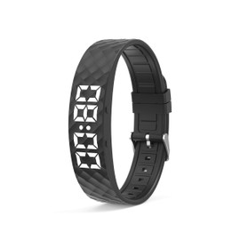 Sida-Earcy Non-luetooth Led Fitness Tracker Watch No App No Phone Required Fitness Watch Pedometer Watch with Steps Calories Sleep Tracker Alarm Clock for Man Women (Black)