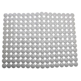 PVC Sink Mat 16" x 12" – Circle Design Protector for Kitchen Sink, Cut-to-Fit Scratch Guard for Porcelain & Stainless Steel – Reduces Noise, Softens Impact, Drains Quickly (White)