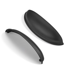 CABDM 2 Pack 5" Drawer Pulls Matte Black Cabinet Cup Pulls Kitchen Hardware Cabinet Handles Drawer Handles Knobs 5 inch (128mm) Center to Center